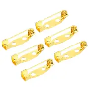 50Pcs Safety Bar Pins 20mm Brooch Clasp Pin Backs for ID Badges, Gold Tone