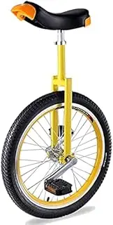 FREEZYMAN 20 Inch Unicycle for Adults Kids, Steel Frame, One Wheel Balance Exercise Fun Bike for Teens Men Woman Boy Girl, Mountain Outdoor ( Color : Yellow )