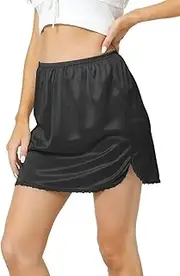 [GYS] Women's Anti Static Half Slip, Single Slit - 16'' - Black