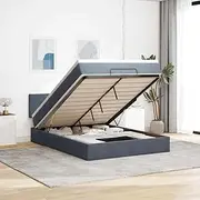 vidaXL Ottoman Bed Frame with Mattress - Dark Grey Velvet Queen, Pocket Sprung, Storage, Modern Bedroom Furniture