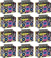 Hegbolke 80s 90s Party Favour Boxes, Novelty Boom Box Favours Candy Paper Boxes Gift Treat Goodie Candy Boxes 80s Retro Radio Decorations Table Decoration for 80s 90s Hip Hop Party Decorations