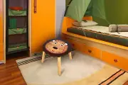 Kids Lion animal Table Desk Solid eco-friendly rubber wood