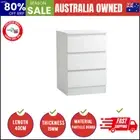 Bedside Table 3 Drawers Side Tables Storage Cabinet Nightstand White