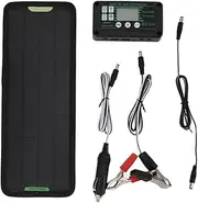 Solar Battery Maintainer - 12v Solar Panel, Compact All-Purpose Trickle Charger | Smart Solar Charger with Alligator Clips for Vehicle Battery Charging, Suitable for Cars, Rv, ATV, Boats, Tractor Use