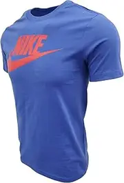 Nike Men's Dri-Fit Swoosh Tee (Medium, Indigo (Red Logo))