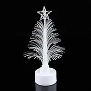 Fiber Optic Christmas Tree,Mini Colorful LED Fiber Optic Nightlight,Battery Powered Tabletop Christmas LED Night with Topper Star Christmas Desktop Ornaments Assorted Pattern