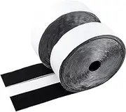 2 Inch x 20 Feet Black Hook and Loop Tape Heavy Duty, Keep Couch Cushions Carpet Rugs from Sliding, Ysibbon Adhesive Hook and Loop Strips for Home Wall Sofa Office School Car and Crafting