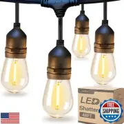 addlon LED Outdoor String Lights 48FT with Edison Vintage Shatterproof Bulbs