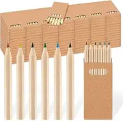 Faccito Mini Drawing Colored Pencils for Kids 3.5 Inch Portable Short Fat 6 Different color Pre Sharpened Pencils in Bulk for Children Painting Classroom School Supplies(100 Packs)