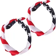 [LIFKOME] Fashionable Square Neck Scarf Flag Print Scarf Hair Tie Headband for Women Men