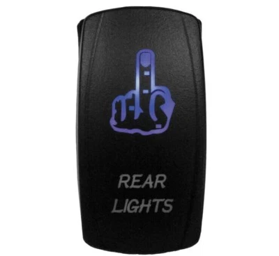 DragonFire Racing Blue Laser-Etched Dual LED Switch - Finger Rear Light - 521387