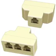 2Pack Phone Splitter 3 Way Telephone Adapter RJ11 6P4C 1 Female to 3 Females ...