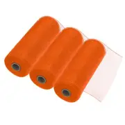3pcs 10 Inch Poly Burlap Mesh for Wreath Ribbon 10 Yard for Christmas, Orange