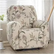 Stretch Recliner Cover 4 Pieces Printed Lazy Boy Chair Covers Recliner Sofa Slipcover Anti-Slip Fitted Furniture Protector with Elastic Bottom (Color : #29)