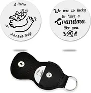 [Kefley] Pocket Hug Keychain for Grandma Grandmothers Day Gifts for Nana Granny Nanny Christmas Birthday Gifts from Grandkids Granddaughter Grandson We Are So Lucky To Have A Grandma Like You Key Chain
