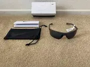 Womens Nike Tailwind 12 EV1128-014 Grey Sunglasses Semi Rimless Flying Blue Lens