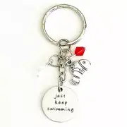 Finding Nemo Dory Inspired Silver Keychain Just Keep Swimming Gift of Love