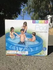 Brand NIB Intex 58431EP 74x18-Inch Soft Side Inflated Childrens Swimming Pool