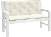Garden Bench Cushions Melange Cream, Outdoor Patio Chair Cushion, Soft Seat Pads for Dining, Kitchen, Set with Ties - 120x50x7 cm