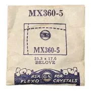 Germanow-Simon Mach (GS) MX360-5 Watch Crystal 23.3x17.6 NOS Part Flexo Belove