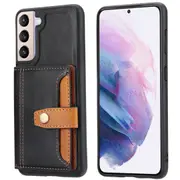 For Samsung Galaxy S23+ Plus Case Leather Magnetic Clasp Card Slots Cover Black