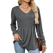 American Independence Day Women's T Shirt Plain Casual Long Sleeve V Neck Regular Tops Daily Weekend Tunic Black White Pink Wine Navy Blue Summer
