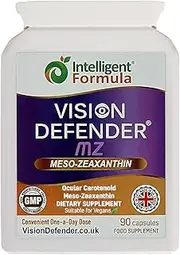 Meso Zeaxanthin Vegan Eye Supplement: VISION DEFENDER MZ- Protect and Improve Ocular Health & Eye Care, High Strength Antioxidant Carotenoid Meso-Zeaxanthin for Eyes (90 capsules/One-A-Day) Made in UK
