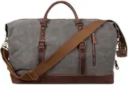 Men's 60L Canvas Duffel Bag, Overnight Weekender Bag for Travel