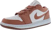 [Nike] Women's WMNS Air Jordan 1 Low Sneaker, Sky J Orange/Sail, 12