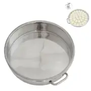 13.78 "Stainless Steel Round Steamed Rice Tray Dough Plate Rice Bowl Flat Cake P
