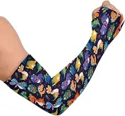 [GAIREG] Hearts Animal Skin Brown Arm Sleeve with Thumb Hole, Gardening Sleeves Arm Protection for Women for Thin Skin Farm