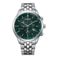 在飛比找PChome24h購物優惠-CITIZEN Eco-Drive 潮流玩家計時腕錶-銀X綠