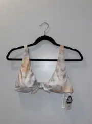 RVCA White Pastel Bikini Top Tie Padded NWT Ladies Medium