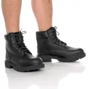 Timberland Pro Men 7.5W Black Sawhorse 6" Waterproof Boots Comp Safety Toe P34-6