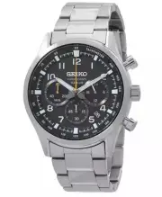 Seiko Discover More Black Dial Quartz 100M Men's Watch SSB447P1