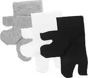 [COMPUKAS] 3Pairs Women Toe Socks Elastic Polyester Cotton Tabi Style Black White and Grey Comfortable Split Toe Design for Flops