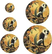 Black Boho Style Monkey 5 Pcs bowl covers elastic reusable in 5 Size Bowl Covers Bread Sourdough Lids for fridge&camp&kitchen