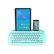 Rechargeable Wireless Dual Bluetooth Keyboard Tablet Mount Holder - Blue