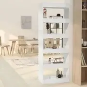 Book Cabinet/Room Divider High Gloss White 60x30x166 cm Engineered Wood