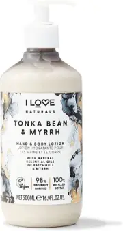 Naturals Tonka Bean & Myrrh Hand & Body Lotion, Essential Oils of Patchouli & My