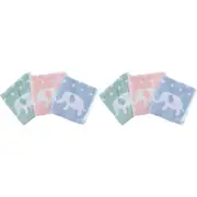 6pc LVD Cotton Face Washer Towel Set Absorbent Bath Towelette 25cm Elephant
