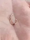 Single Bezel Ruby Purple Hinged Nose Ring Septum Clicker Cartilage 14k Gold