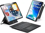 Jarttarn IPad Pro 12.9 Case with Keyboard 2022 (6th / 5th / 4th Gen), 3-in-1 Touch Keyboard Case, Multifunction Detached Magnetic Keyboard Holster, Magic Stand for Pad IPad Pro 12.9 Inch
