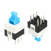 40pcs 7 x 7mm PCB Latching Tactile Tact Push Button Switch Locking 6 Pin
