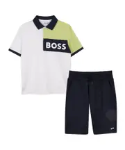 logo-print tracksuit set 12,16Y,14Y,EU102 Navy blue/lemon green/white
