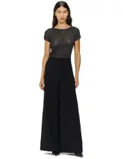 [Veronika Maine] Lurex Pointelle Boat Neck Knit in Black