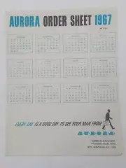AURORA 1967 Model Kits Salesman ORDER SHEET Full Line FIGURES & MONSTERS WHOOZIS