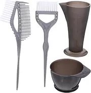 WRITWAA 4Pcs Hair Dyeing Portable Mixing Bowl Tint Brush Kit for Hair Color at Home Salon Durable Hair Dye Tool with Measuring Cup for Easy Application