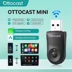 2025 2in1 Ottocast Wireless CarPlay+Android Auto Adapter USB Plug w/Smart Button