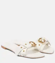 [Chloe] Chloé Mae leather slides AU 7 white